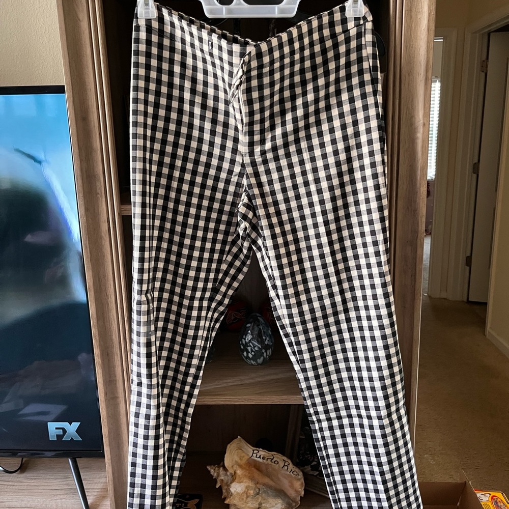 Black and white checkered slacks NWT